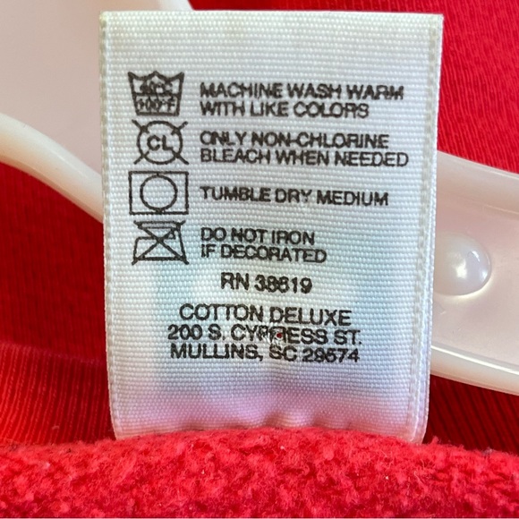 Vintage Y2K Emboidered ITALY Flag‎ Red Sweatshirt Size XL w/ Flaw 80s 90s USA - Picture 14 of 15